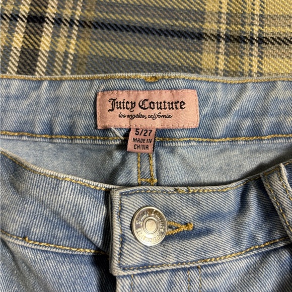 Juicy Couture Logo Wide Leg Indigo Light Wash Blue Jeans 5/27 NWT - Picture 2 of 7
